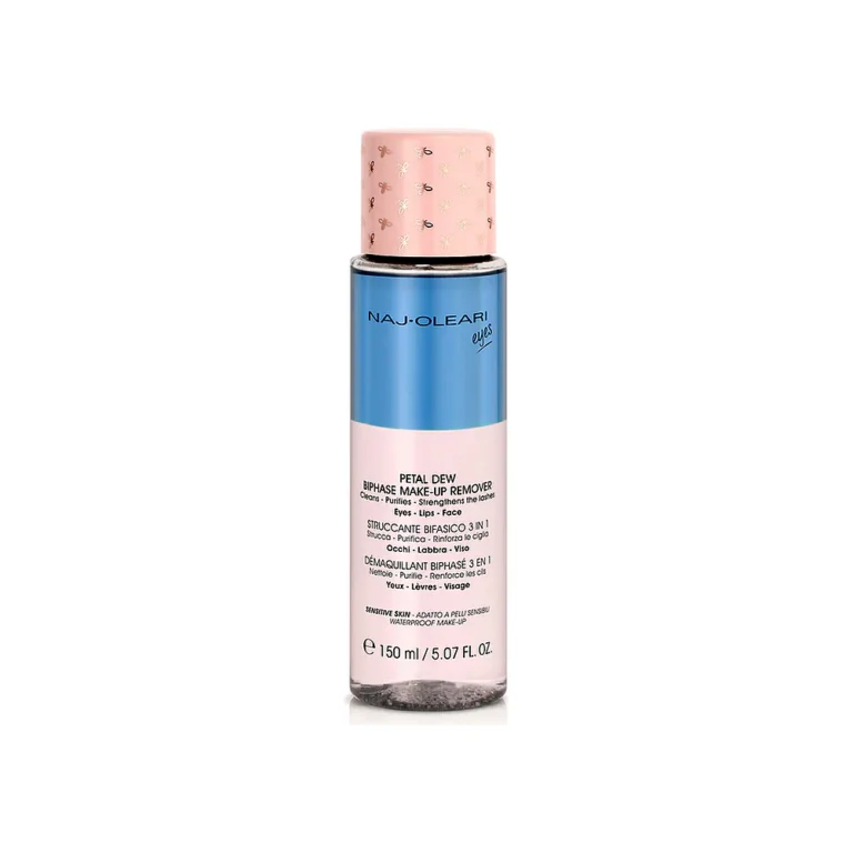 PETAL DEW BIPHASE MAKE-UP REMOVER. MAQUILHAGEM Á PROVA ÁGUA. Marca: Naj-Oleari