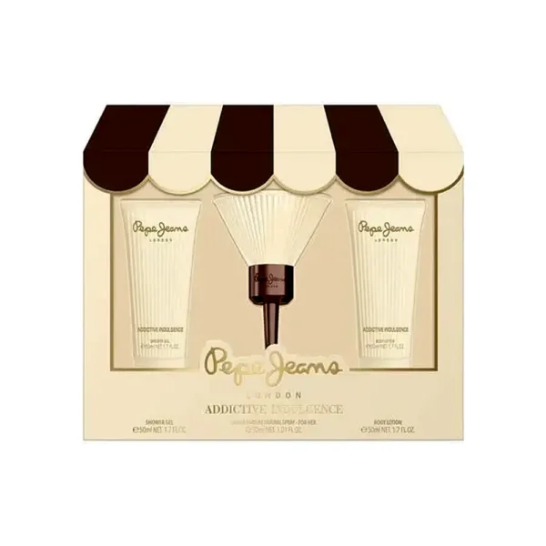 ADDICTIVE INDULGENCE. EDP+GEL BANHO+CREME CORPO. Marca: Pepe Jeans