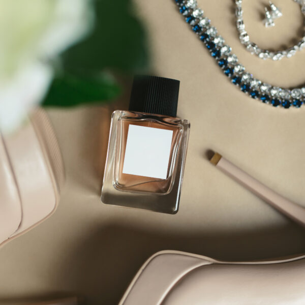 Elegant wedding accessories of the bride in the morning on the day of the celebration.